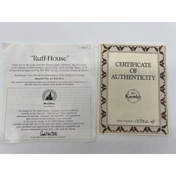 Walt Disney Lady And The Tramp Ruff-House Collectible Decorative Porcelain Plate - Picture 5 of 5